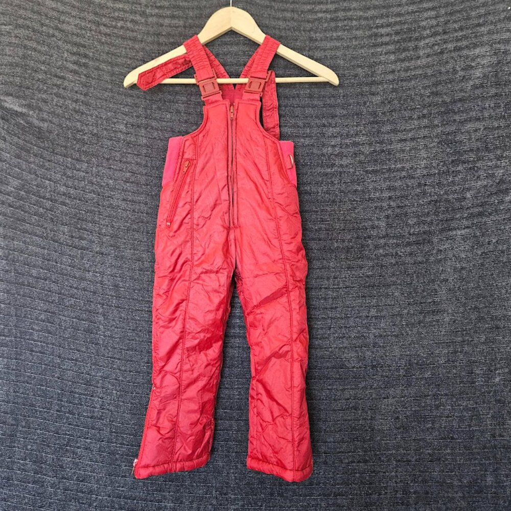 Swiss Alps Outer Wear Kids Size 5 Ski Bib Pants Adjustable Snow Ski Suit Red